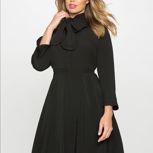 NEVER WORN  Bow Neck Flit and Flare Shirt dress